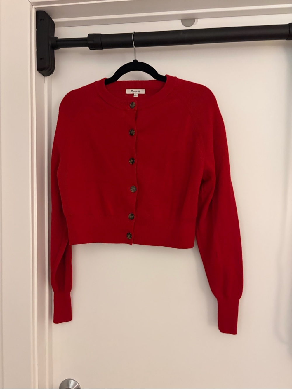 Madewell Merino Wool Red Cardigan